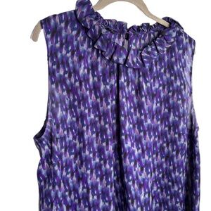 Anne Klein Sleeveless Ruffle Neck Blouse 2X